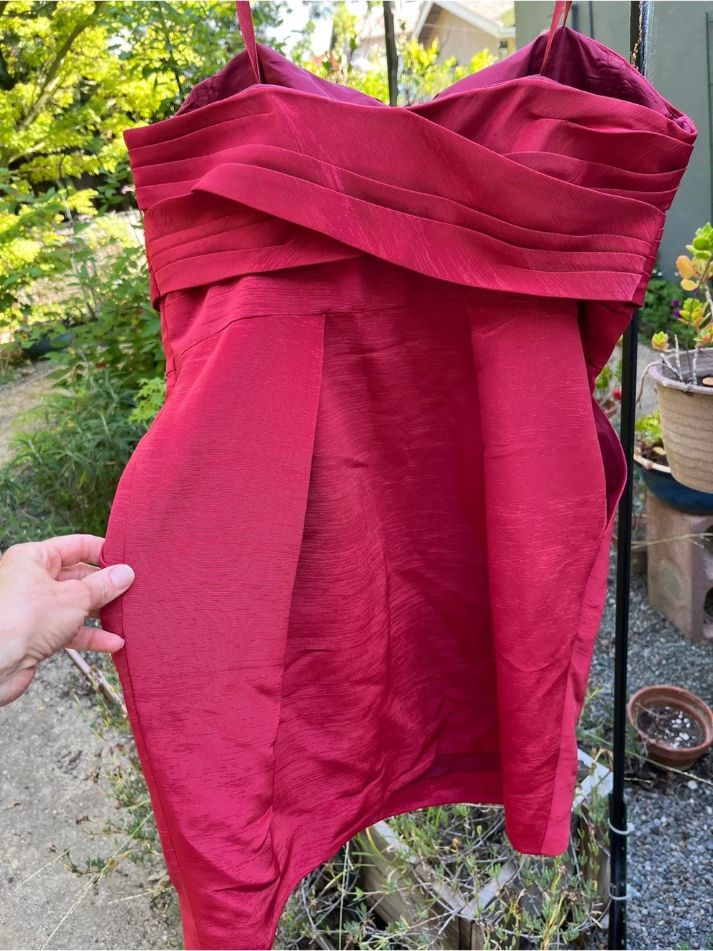 BCBGeneration Rose Red Pleated Cocktail Dress - Picture 4 of 5